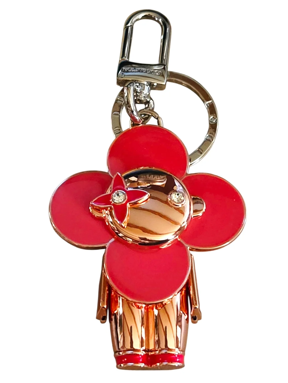 Pink/Rose Gold/Silver Floral Charm Keychain Bag Charm